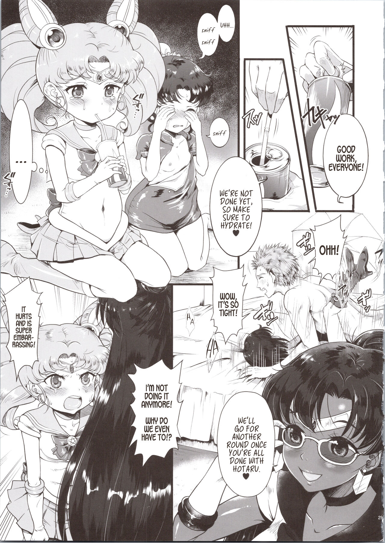 Sailor AV Kikaku ~Fukusuu no Chara Danyuu ni Hard Rinkan &amp; Rankou Doukyuusei no Okazu Hen~ page 4 full