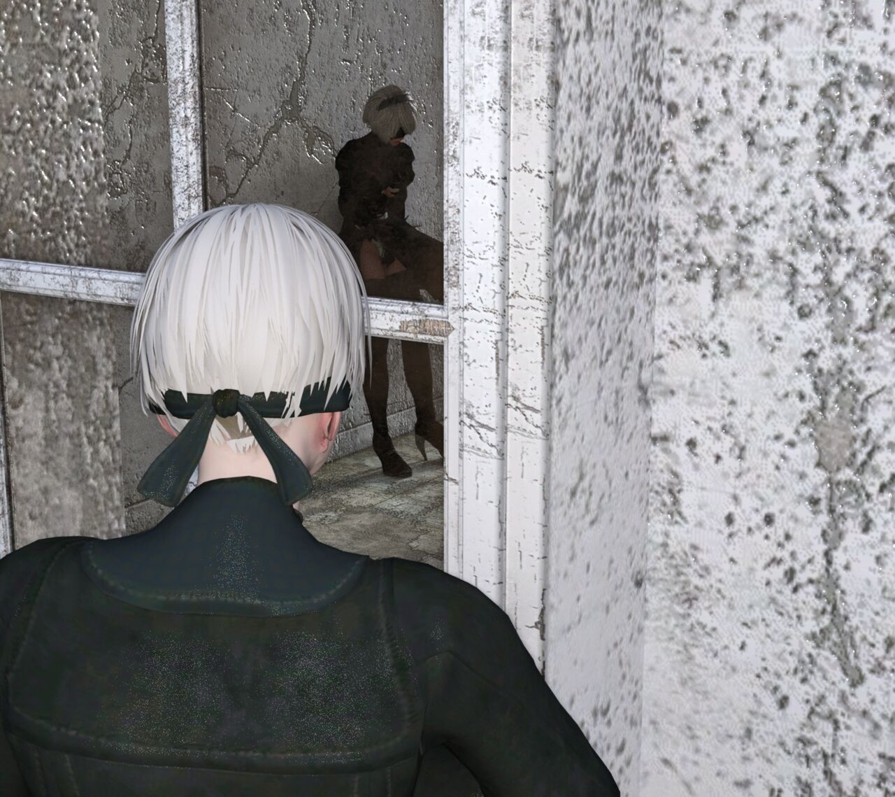 NieR:Automata 9S looking into 2B masturbation page 5 full