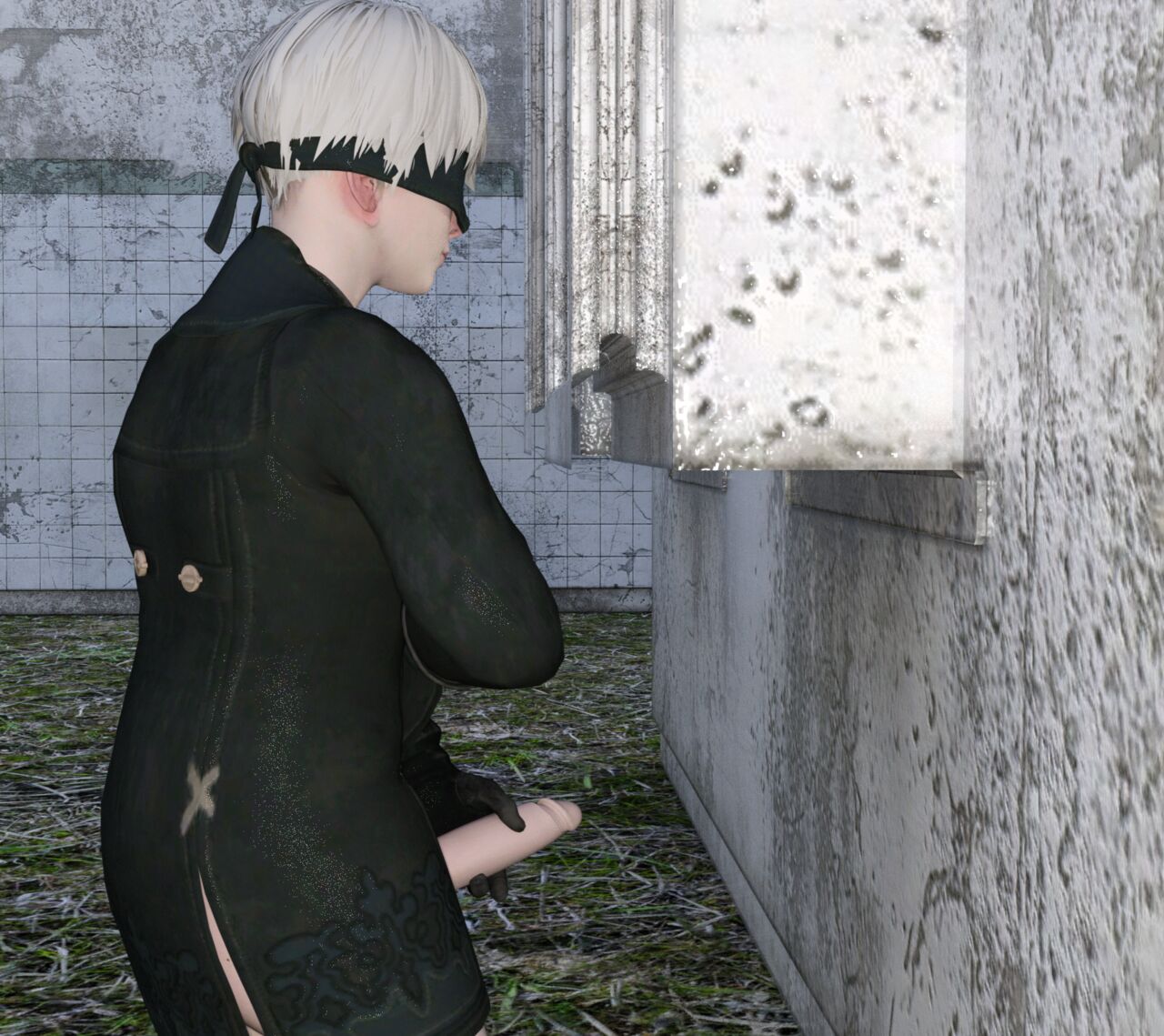 NieR:Automata 9S looking into 2B masturbation page 6 full