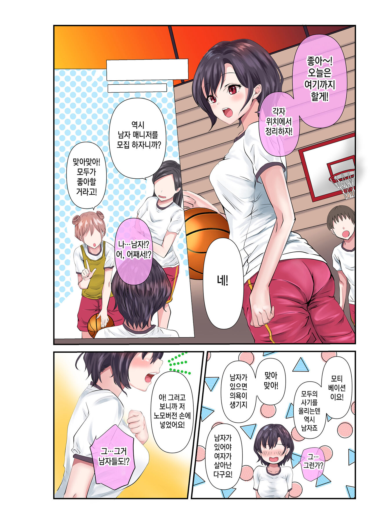남녀 성 가치관이 역전된 세계, 농구부 편 page 3 full