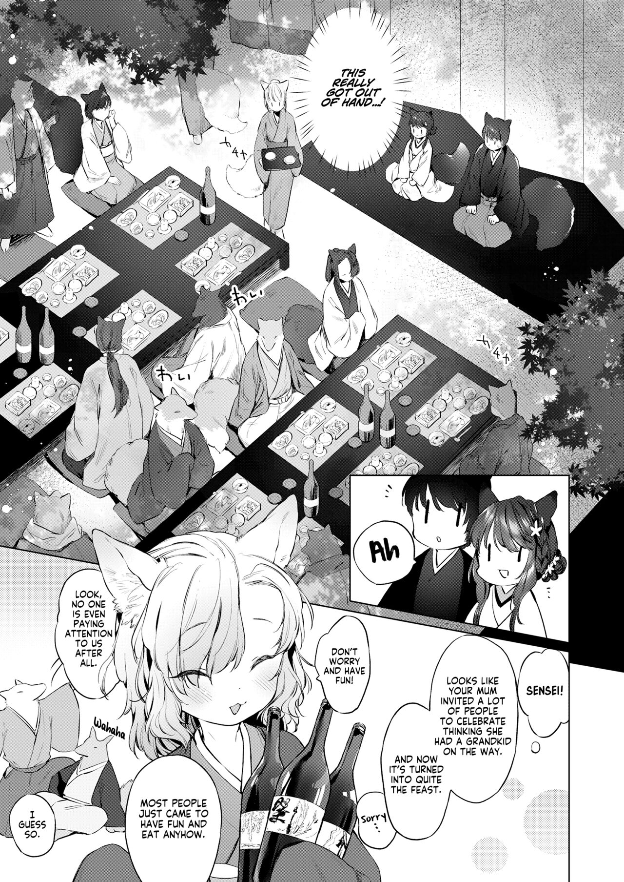 Yowai 200 Chai Okitsune-chan to Oshidori Fuufu Seikatsu. Dai 4 Wa | 200 Year Old Fox Girl and Her Happily Married Life. Part 4 page 7 full