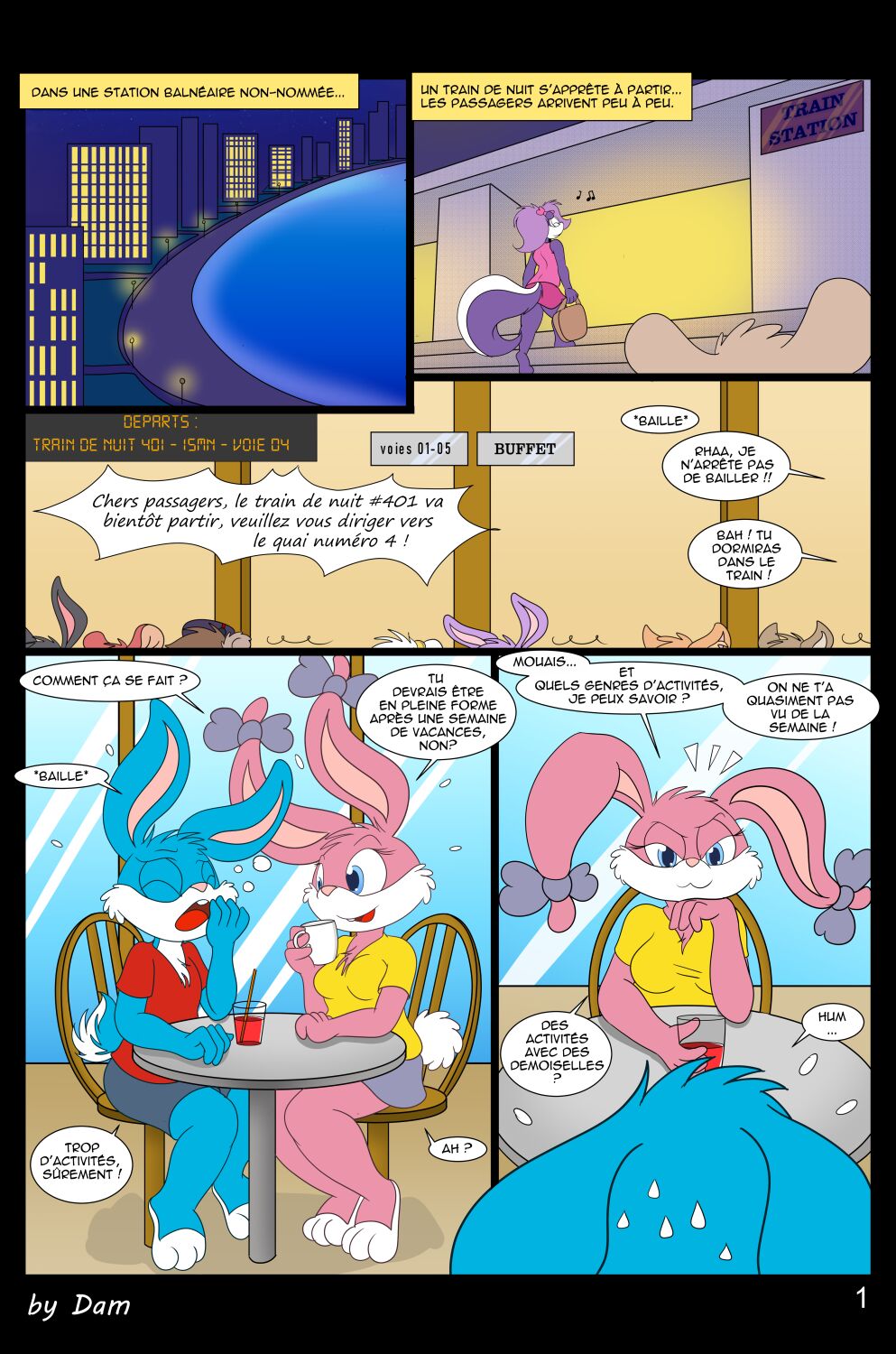 Toons on a train - french page 1 full