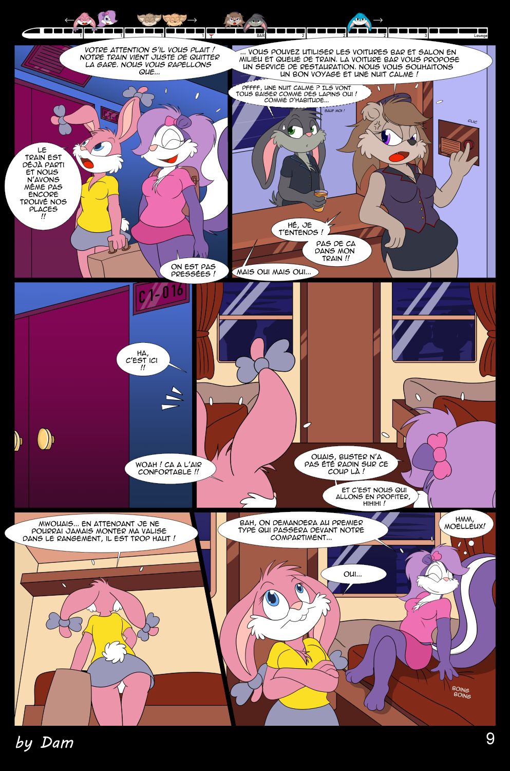Toons on a train - french page 9 full