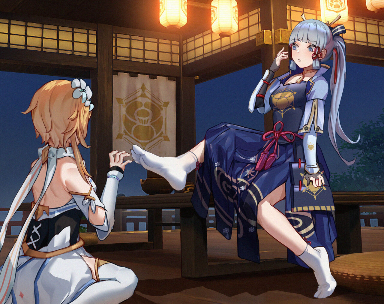 Genshin Impact Lumine x Ayaka Foot Worship page 8 full