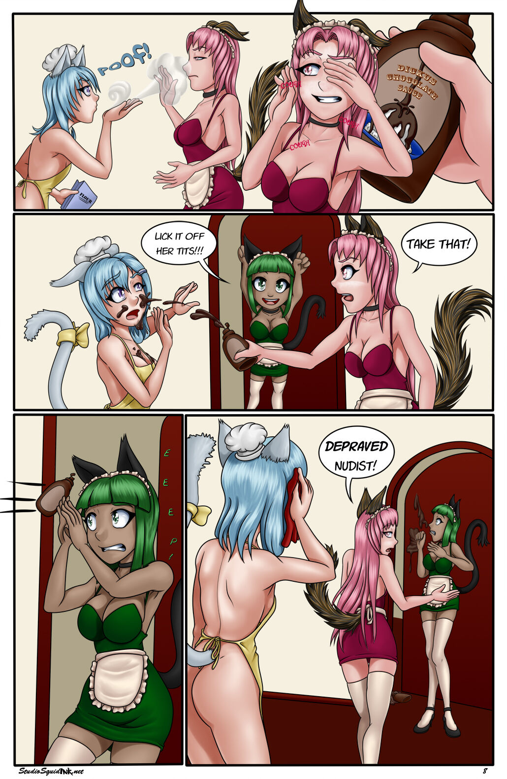The Cat House Vol. 6: Maid vs Chef Fight page 10 full