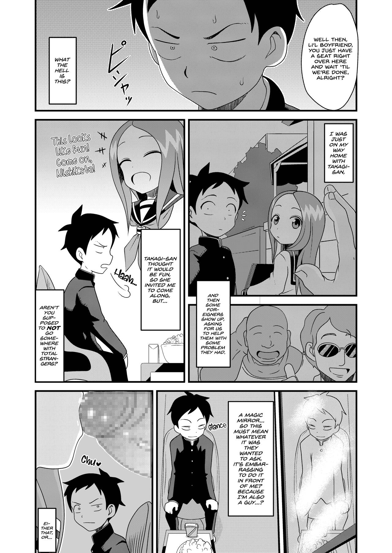 Karakai Jouzu no T.K.G.~ Magic Mirror Kosi no Nakadashi Chinpo Kui ~ | T.K.G Takes Dick Behind the Magic Mirror page 2 full