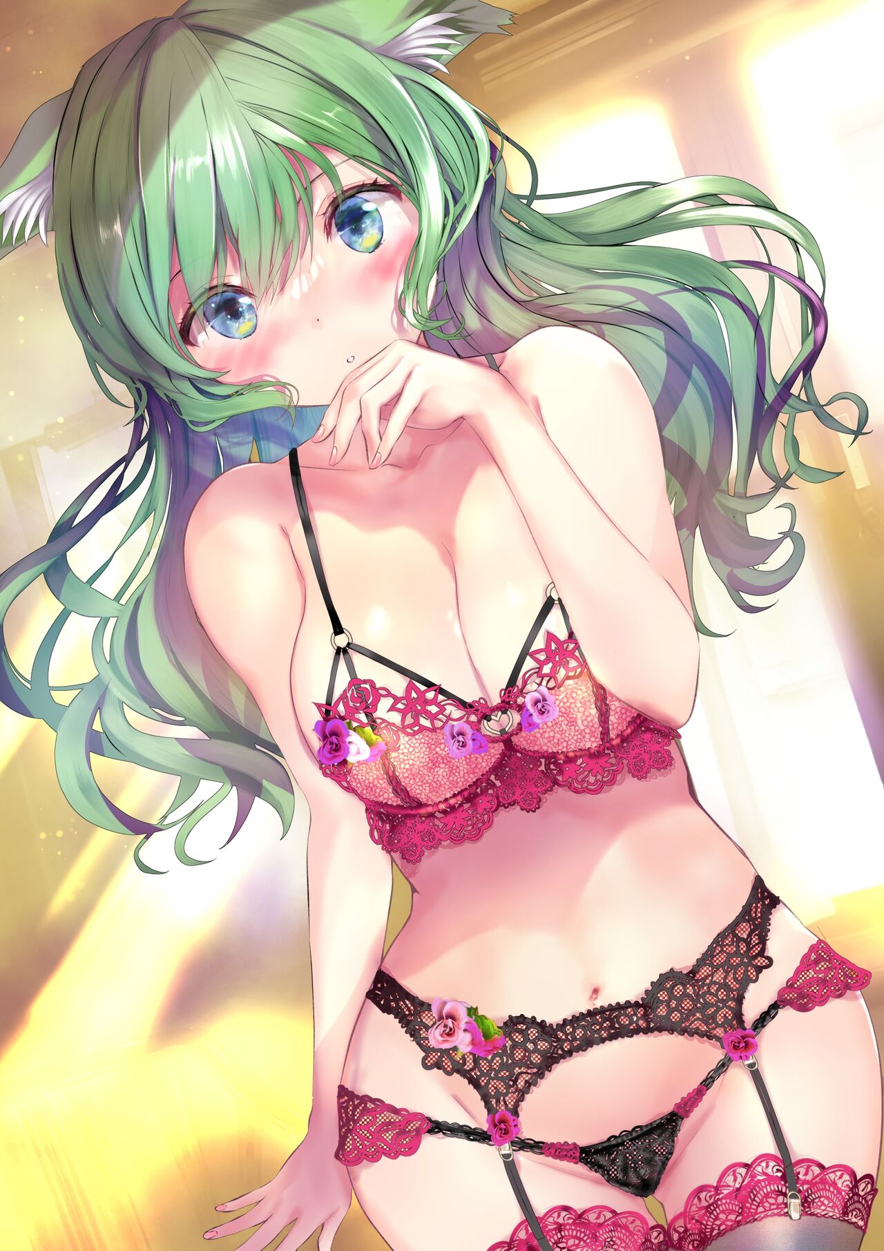 Skeb Irai Lingerie Ryokuhatsu Mitsune Musume page 2 full