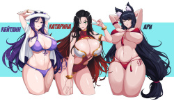 [hellaP] Who do you want to get your Fella from? Caitlyn, Katarina, Ahri (League of Legends) [Russian] [FateNightGrand]