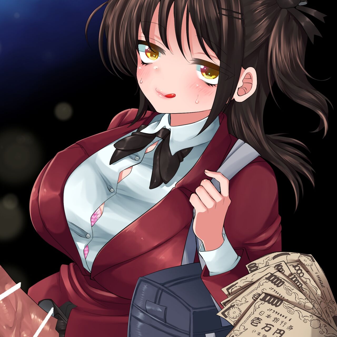 Futa Girl Gracefully Invites a Socially Inept Person Who Can't Say Anything to Blow a Load With Her page 1 full