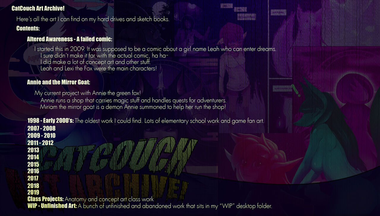 Catcouch Art Archive! 1998-2000 &amp; 2007-2019 Part 2 page 2 full