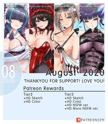 2020 08 August Patreon Rewards cover