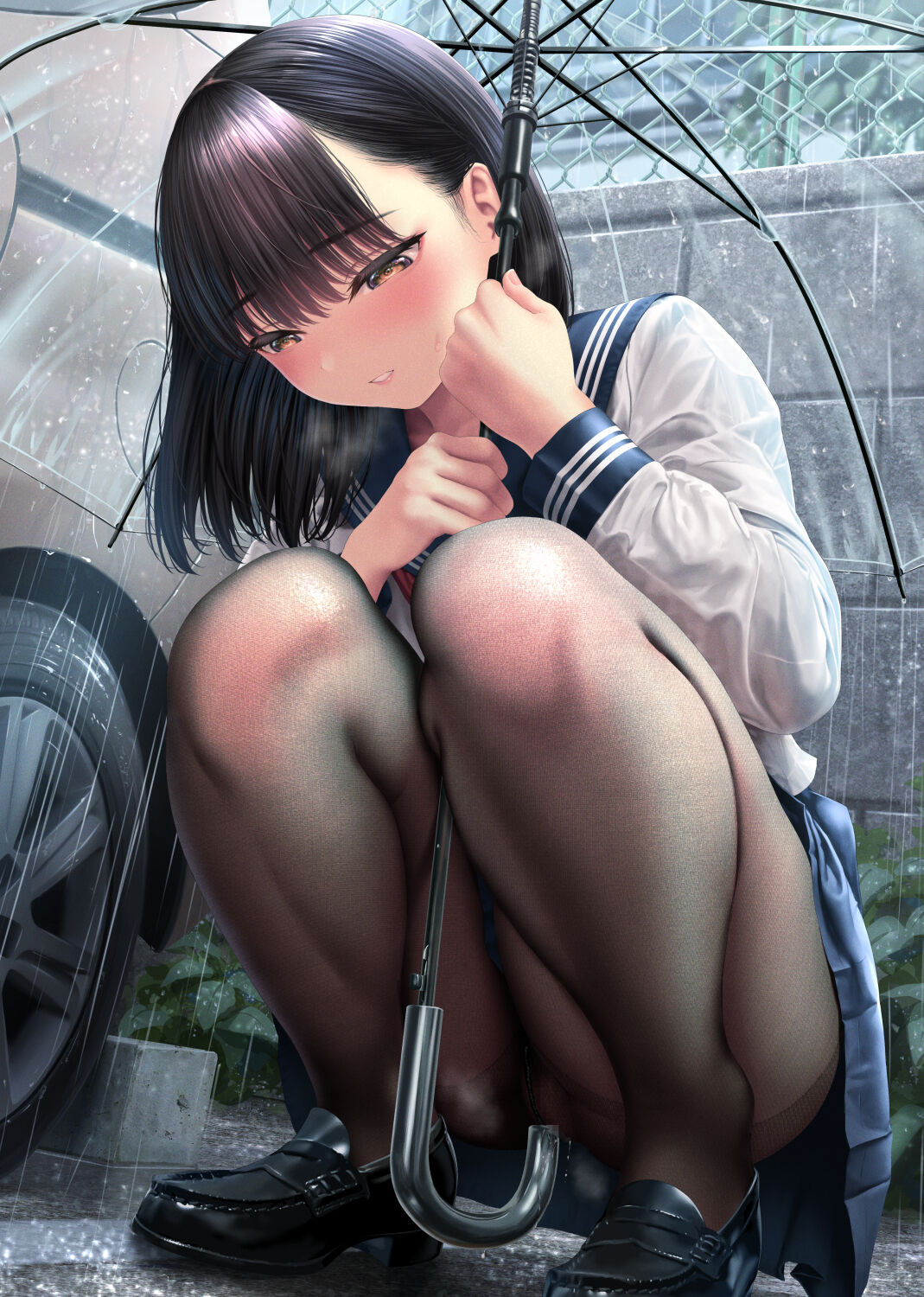 雨の駐車場JKさん page 9 full