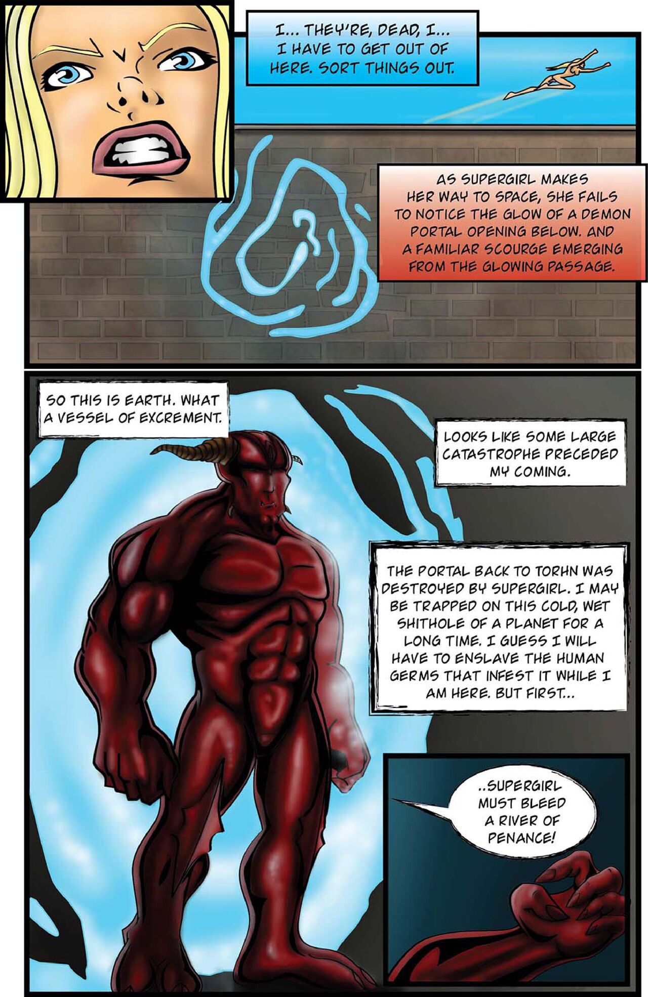 Supergirl: Issue #3 - Demonic Bloodsport Part 3 page 7 full