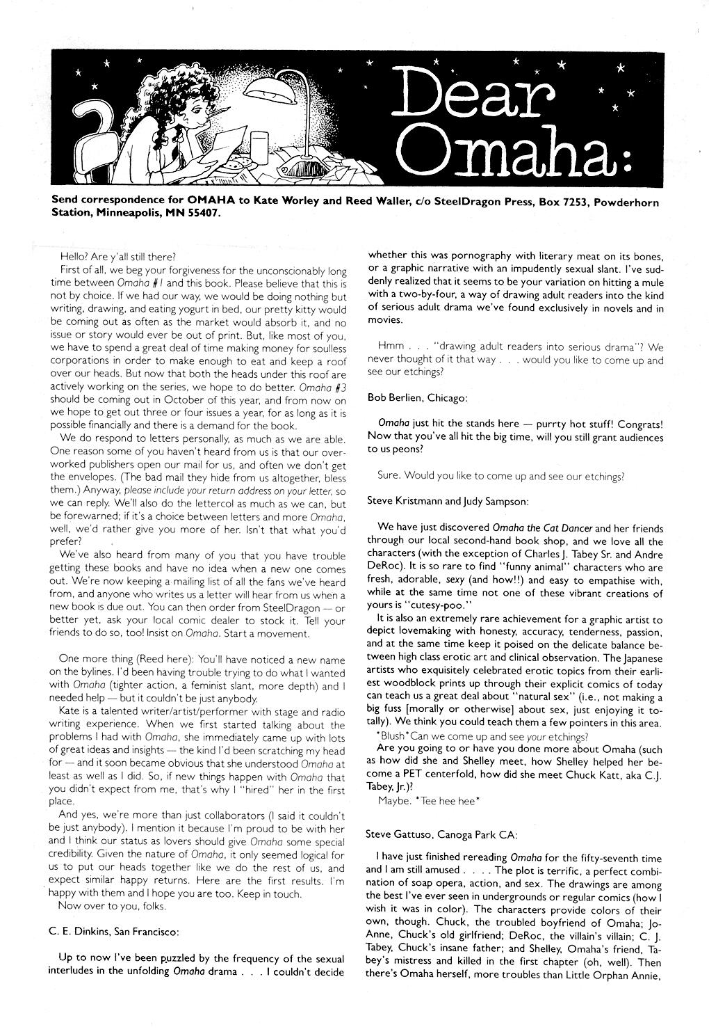 Omaha: The Cat Dancer #02 page 2 full
