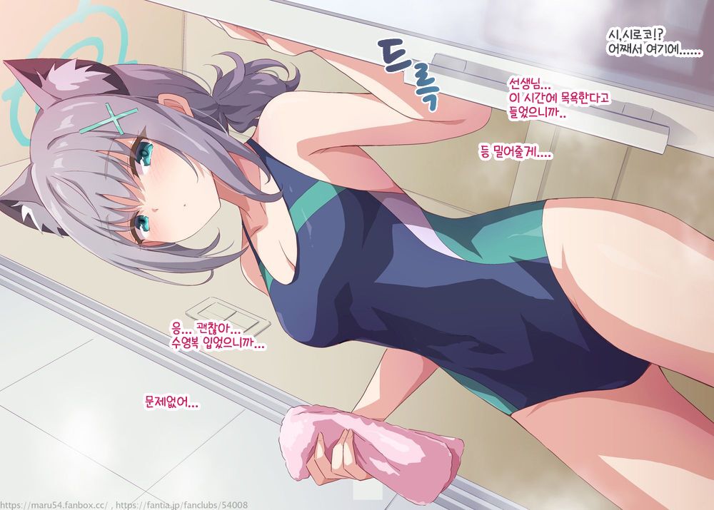 Mizugi Shiroko to Ofuro Ecchi | 수영복 시로코와 욕실에서 섹스 page 4 full