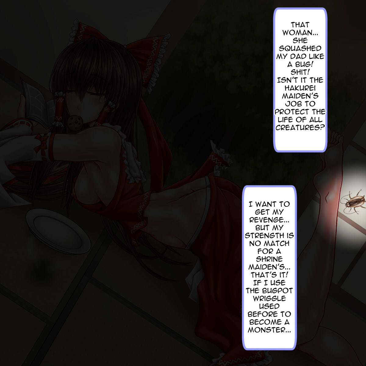 Touhou Mushikan Roku ~Kyodai Mushi ni Ranshi o Tsukaikomareru Zen'ana Naedoko Miko~ | Touhou Bug Rape Chronicles ~Giant Bugs Misappropriate Her Eggs and Use the Shrine Maiden's Every Hole as a Seedbed~ page 10 full
