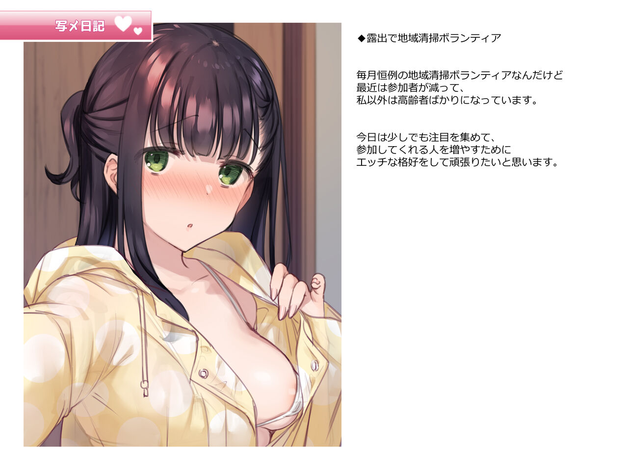 Shame Nikki 005 "Roshutsu de Chiiki Seisou Volunteer" page 1 full