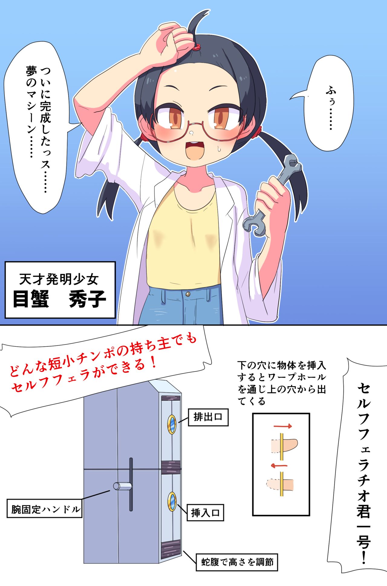 Jisaku no Self-Fella Machine wo Shiyou Suru Futanari Shoujo page 1 full