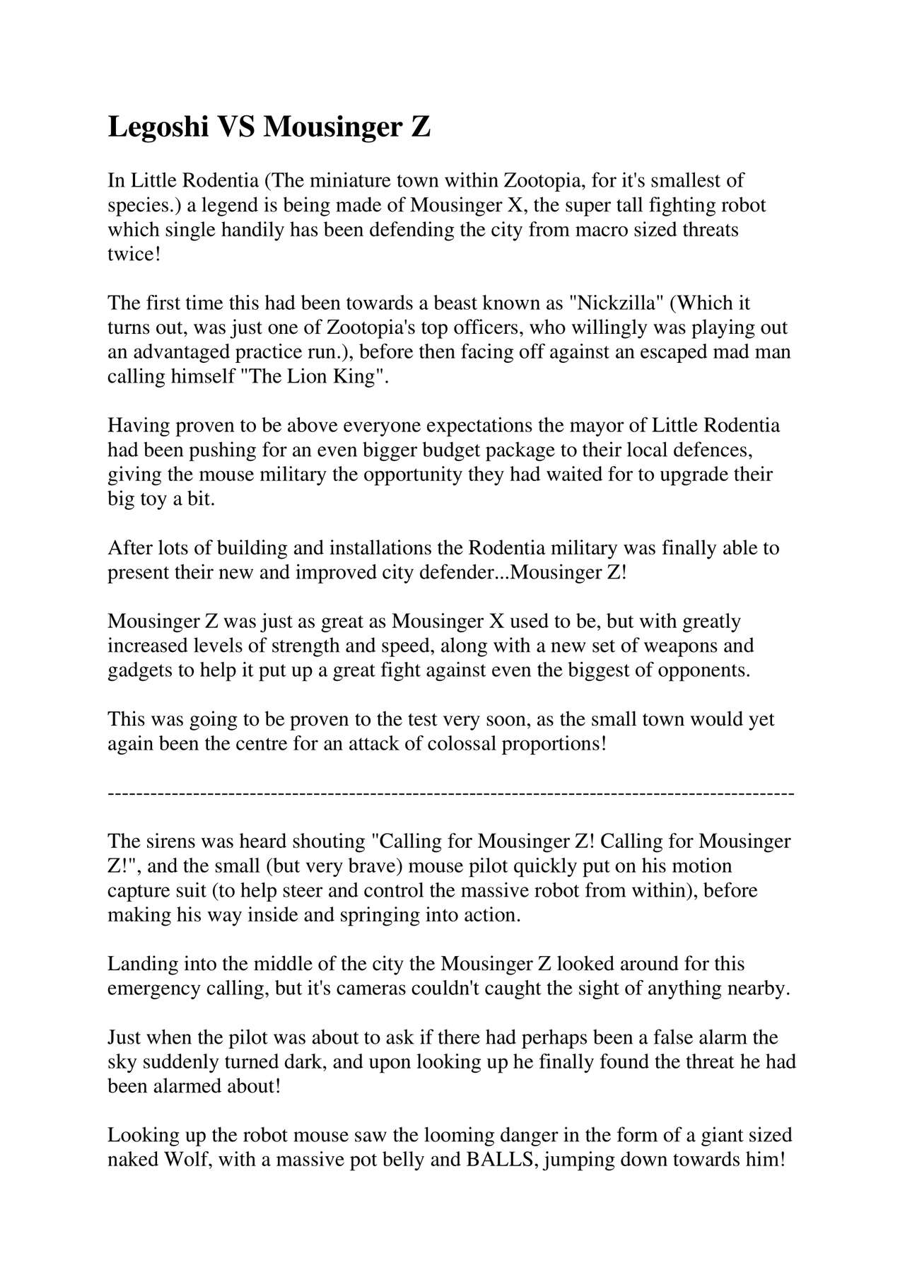 Mauzinger Z VS Legoshi! page 1 full