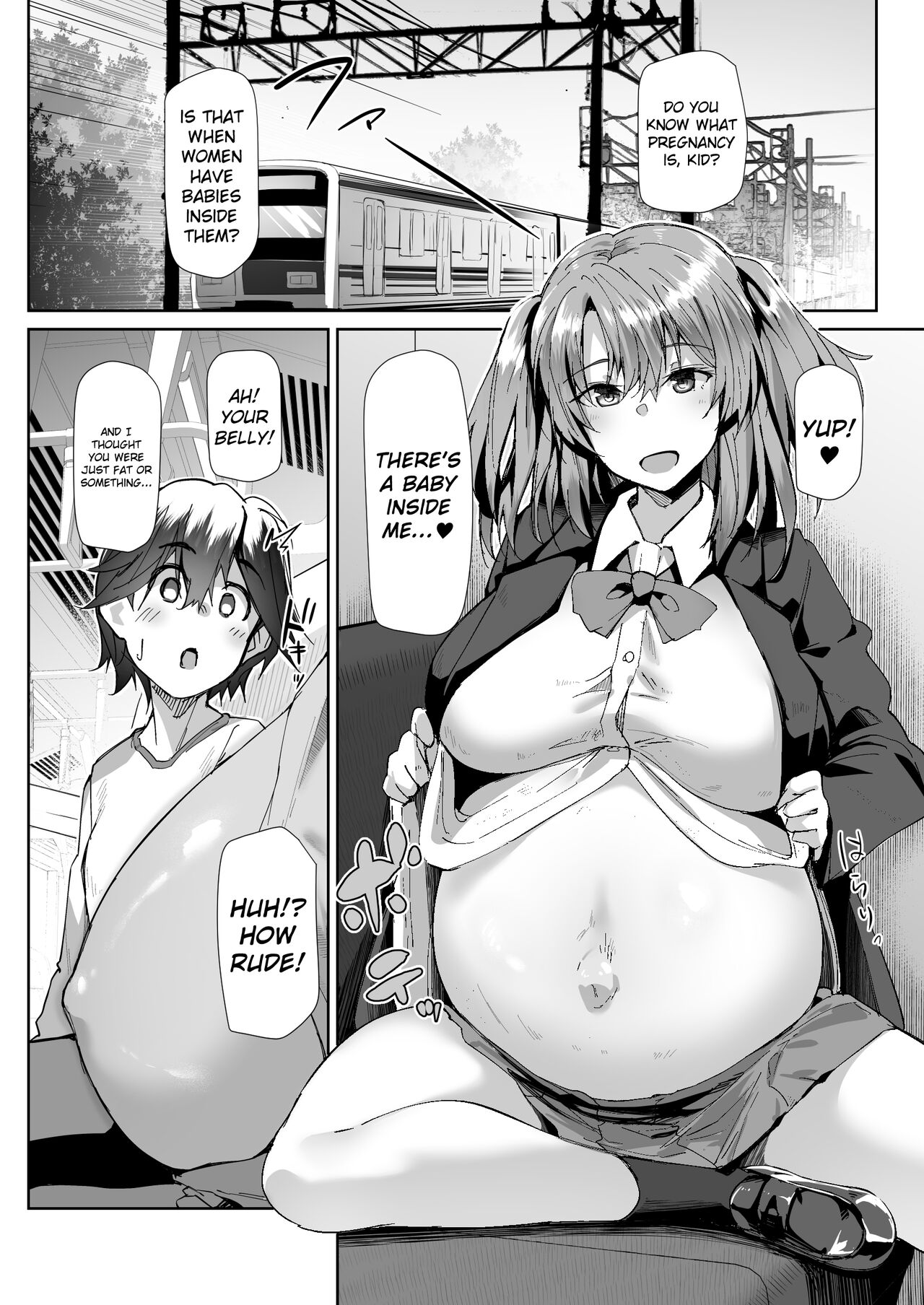 Yuusenseki ni Suwatte shimatta Shota o Hoshoku suru JK Ninpu no Manga | Pregnant JK Preys on Shota that Sat in Priority Seating page 2 full