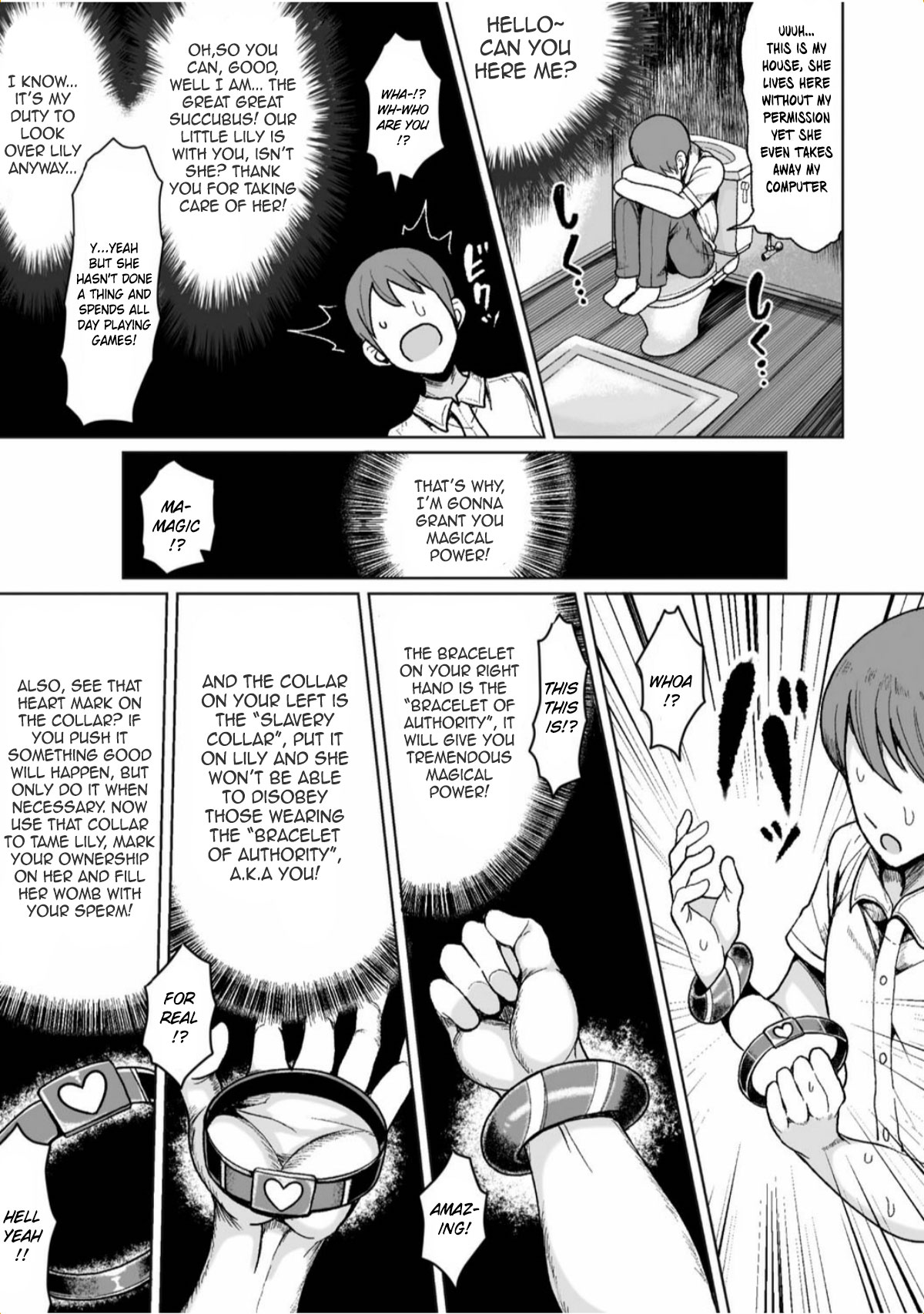 Namaiki Loli Succubus o Mahou no Kubiwa de Onahole ni Shichae!! Turning a Loli Succubus into a Sex Sleeve with the Magic Collar!!  English page 3 full