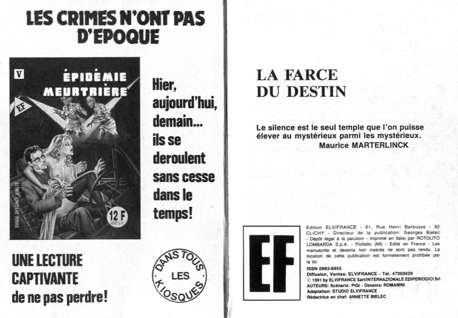 Elvifrance - Série blanche 28 La face du destin - Encre meurtrière page 2 full