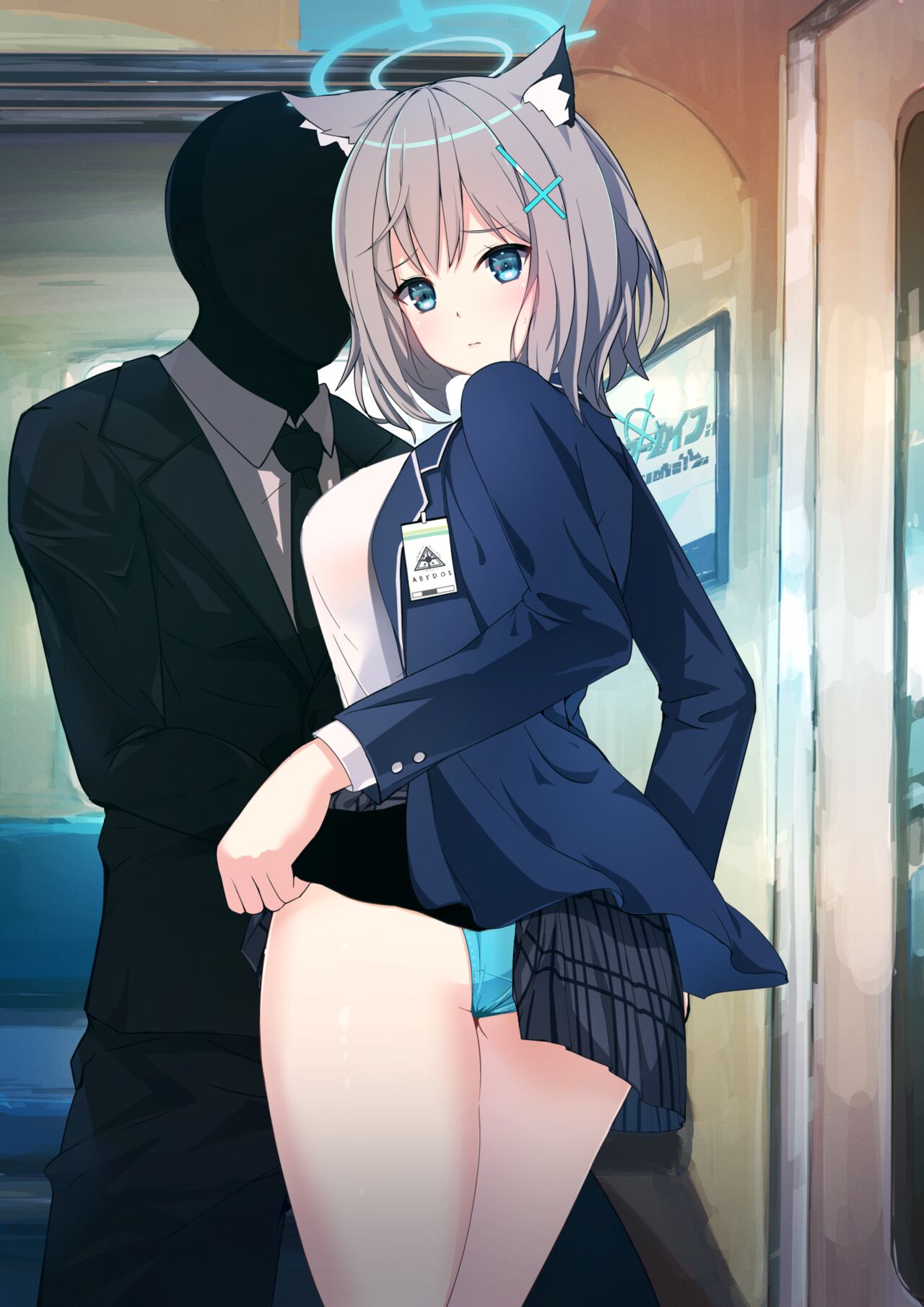 Sunaookami Shiroko, Blue Archive, molester ／ シロコ 電車で（差分あり） - pixiv page 10 full