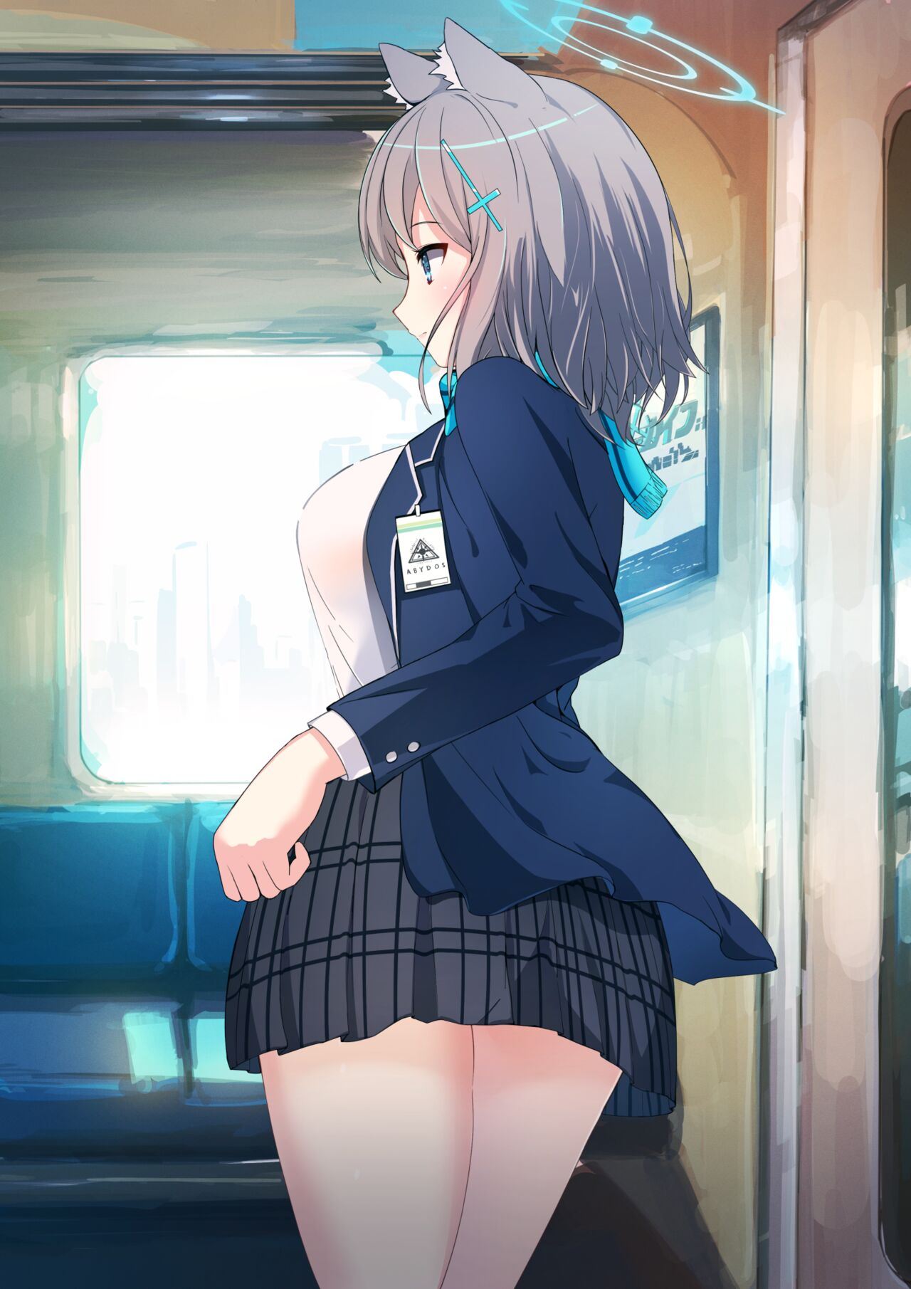 Sunaookami Shiroko, Blue Archive, molester ／ シロコ 電車で（差分あり） - pixiv page 2 full