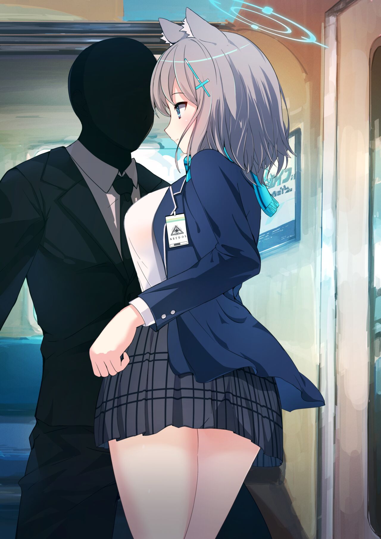 Sunaookami Shiroko, Blue Archive, molester ／ シロコ 電車で（差分あり） - pixiv page 3 full