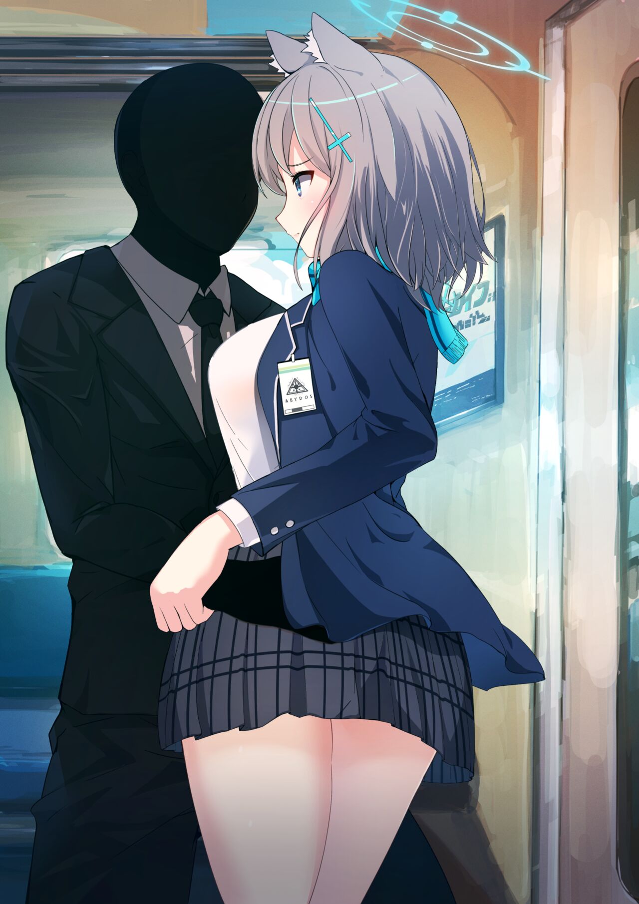 Sunaookami Shiroko, Blue Archive, molester ／ シロコ 電車で（差分あり） - pixiv page 4 full