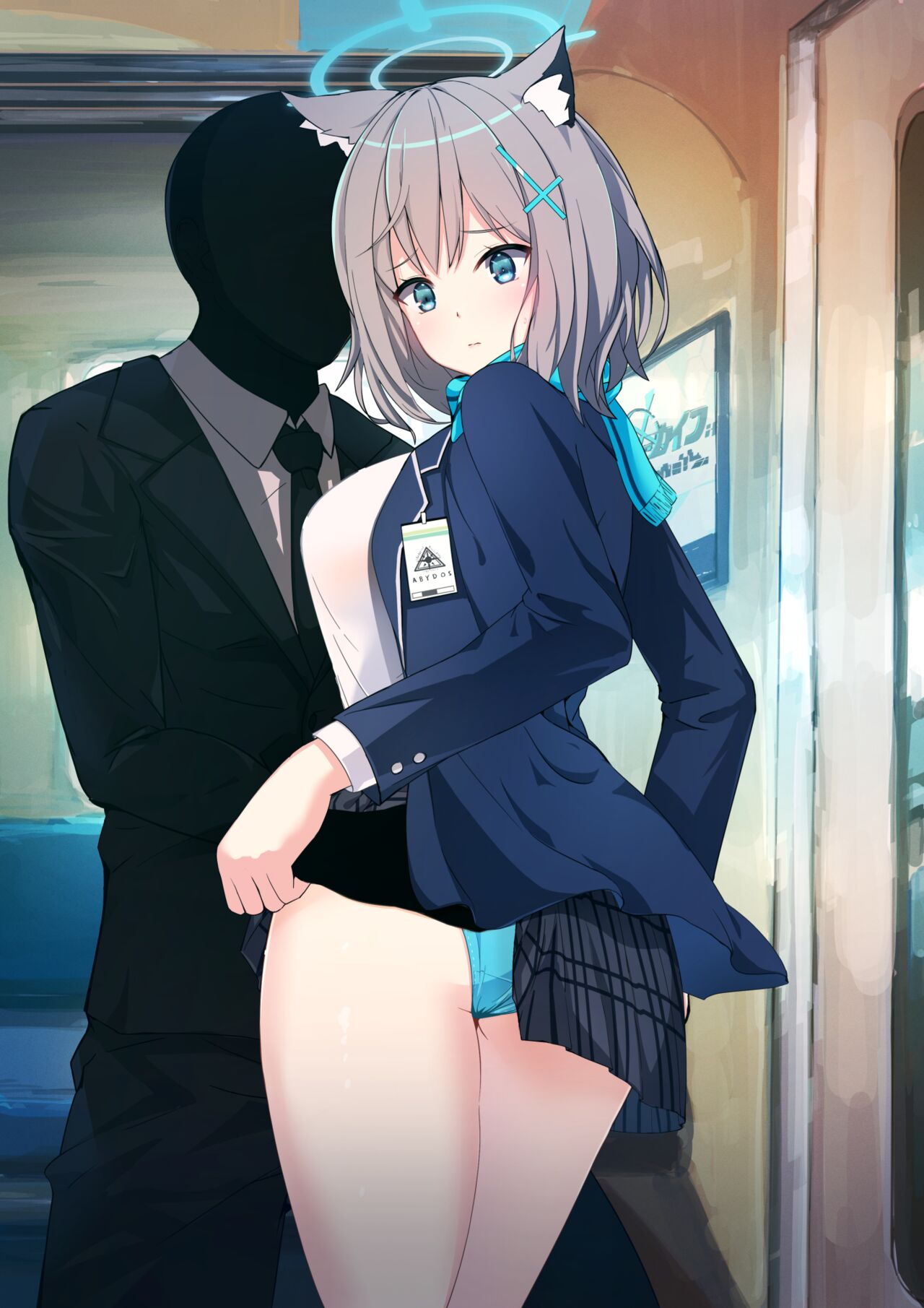 Sunaookami Shiroko, Blue Archive, molester ／ シロコ 電車で（差分あり） - pixiv page 5 full