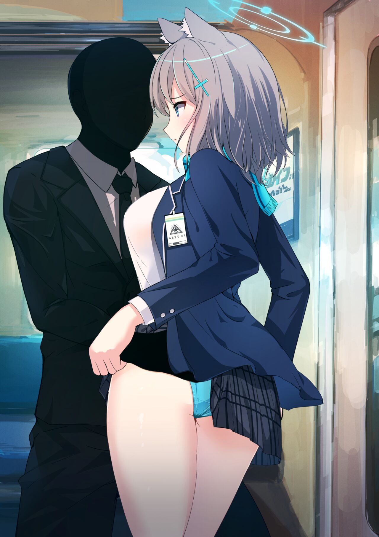 Sunaookami Shiroko, Blue Archive, molester ／ シロコ 電車で（差分あり） - pixiv page 6 full