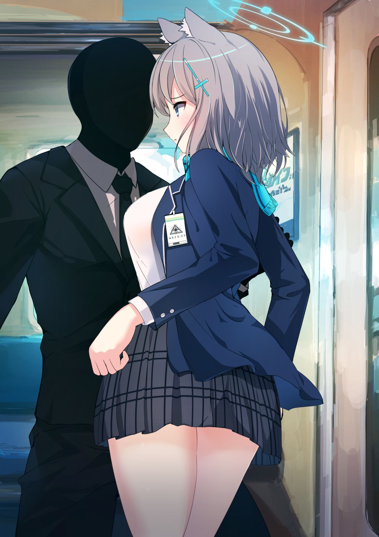 Sunaookami Shiroko, Blue Archive, molester ／ シロコ 電車で（差分あり） - pixiv page 7 full