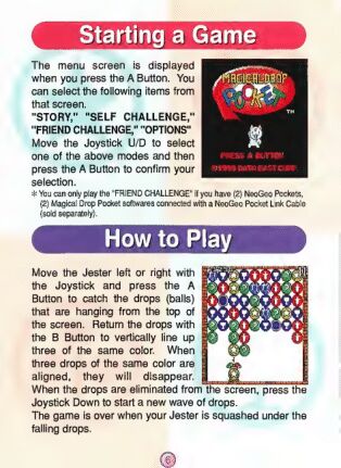 Magical Drop Manual page 6 full