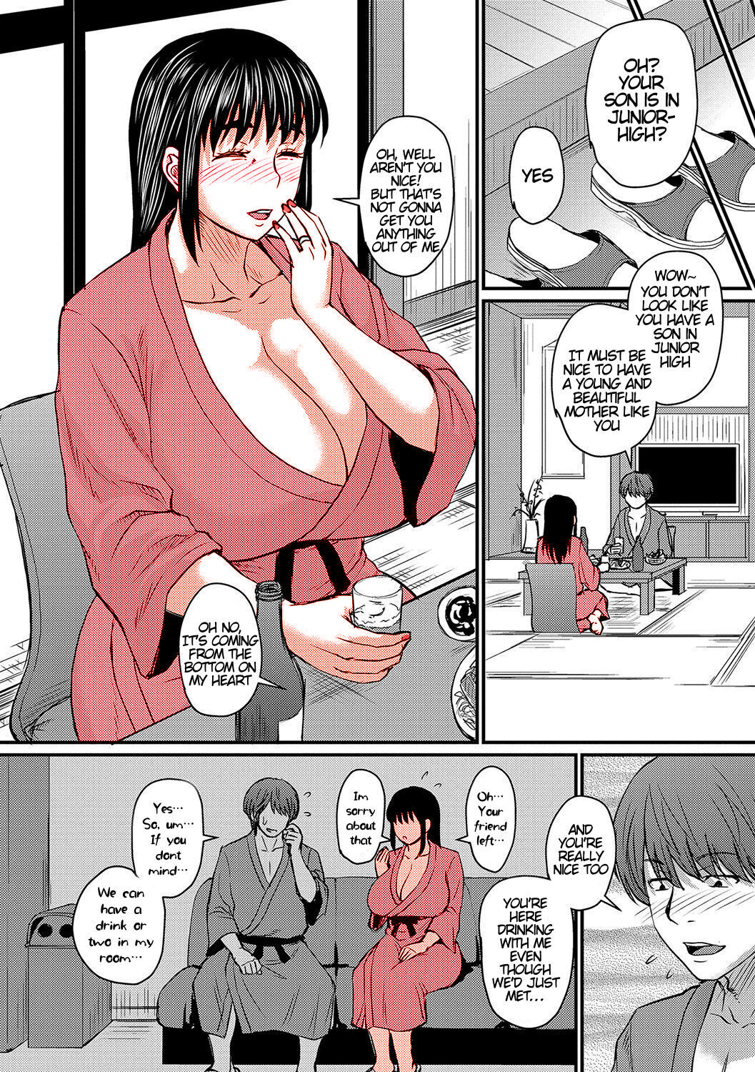 Okaa-san no Hitoritabi | Mom’s Solo Trip    50% Colored page 6 full