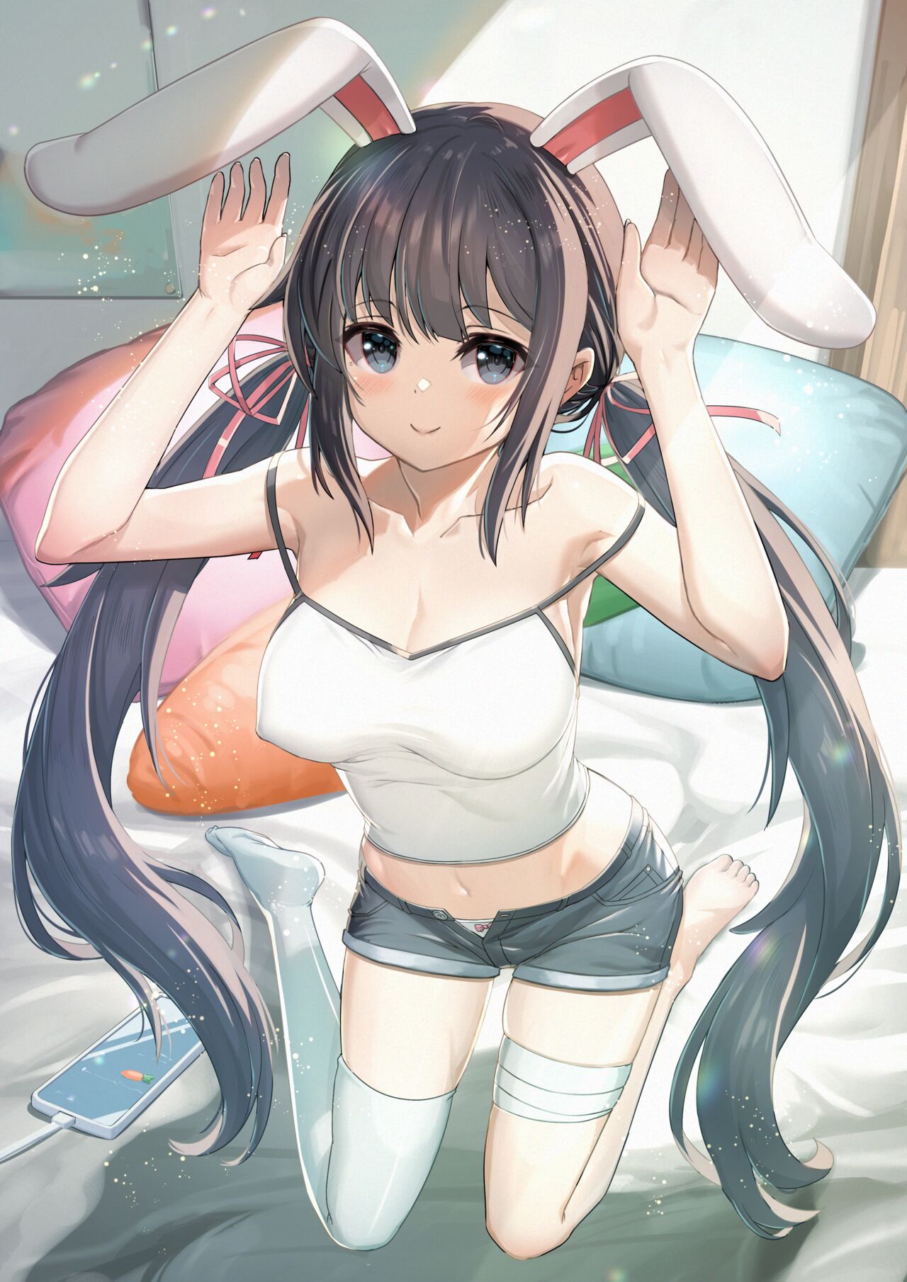 girl, short pants, barefoot ／ リクエストで描かせていただきました page 6 full