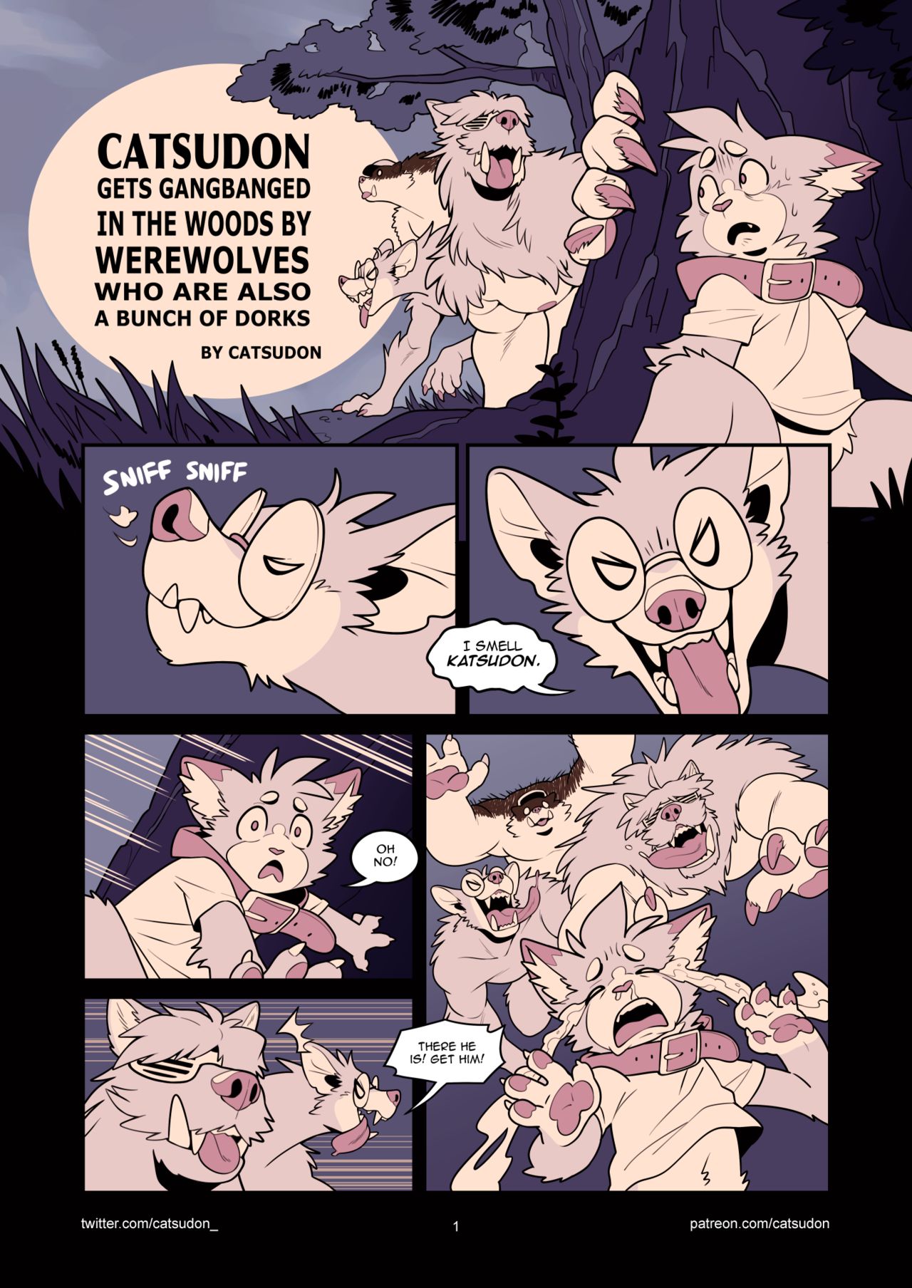 Catsudon Gets Gang-banged In the Woods By Werewolves Who Are Also a Bunch of Dorks page 1 full