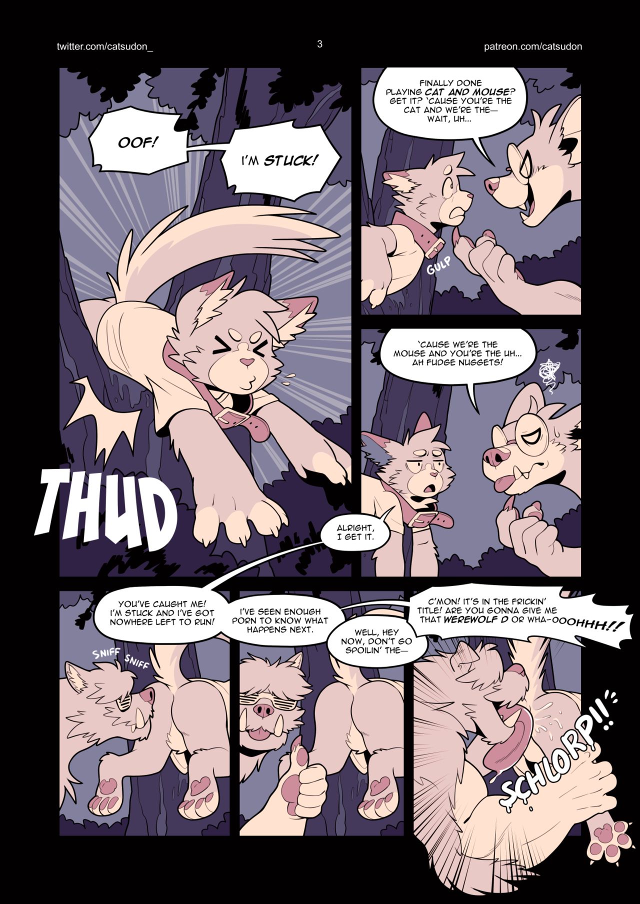Catsudon Gets Gang-banged In the Woods By Werewolves Who Are Also a Bunch of Dorks page 3 full