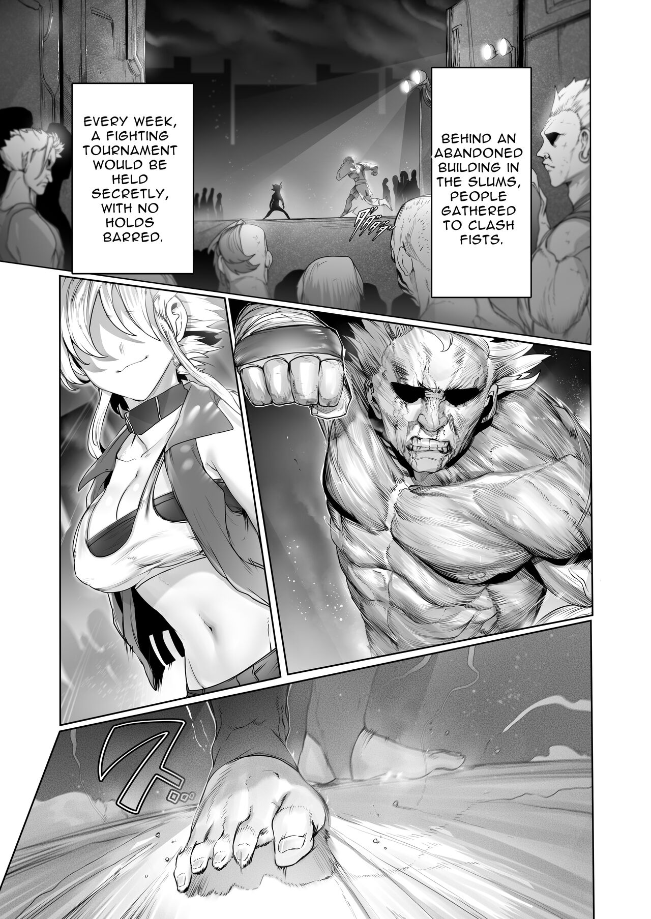 Kakutou Rape -Saikyou Shoujo Touka ga Okasareta Hi- | Battle Rape -Touka the Undefeated's Day of Humiliation- page 2 full