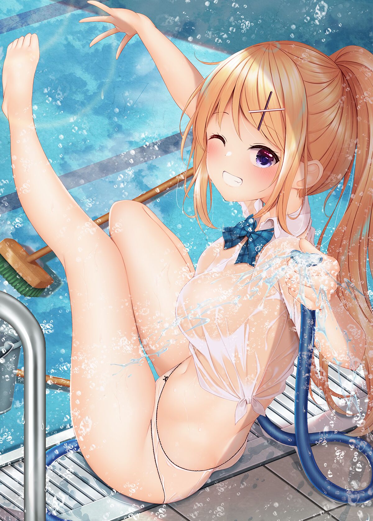 カレンちゃんプール掃除で全裸になったのでそのまま開放的に中出しSOX! page 4 full