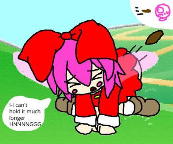 The turd flew out of Ribbon's ass cover