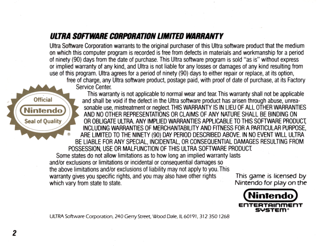 NES TMNT Manual page 2 full
