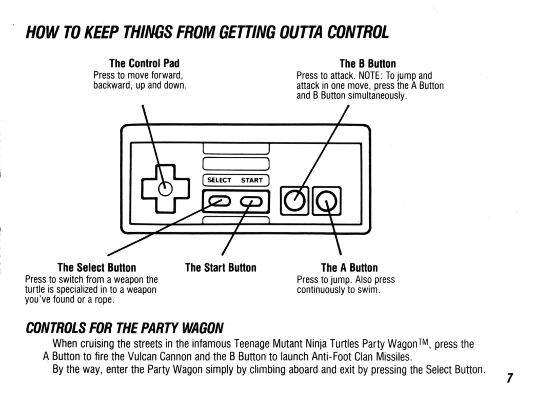NES TMNT Manual page 7 full