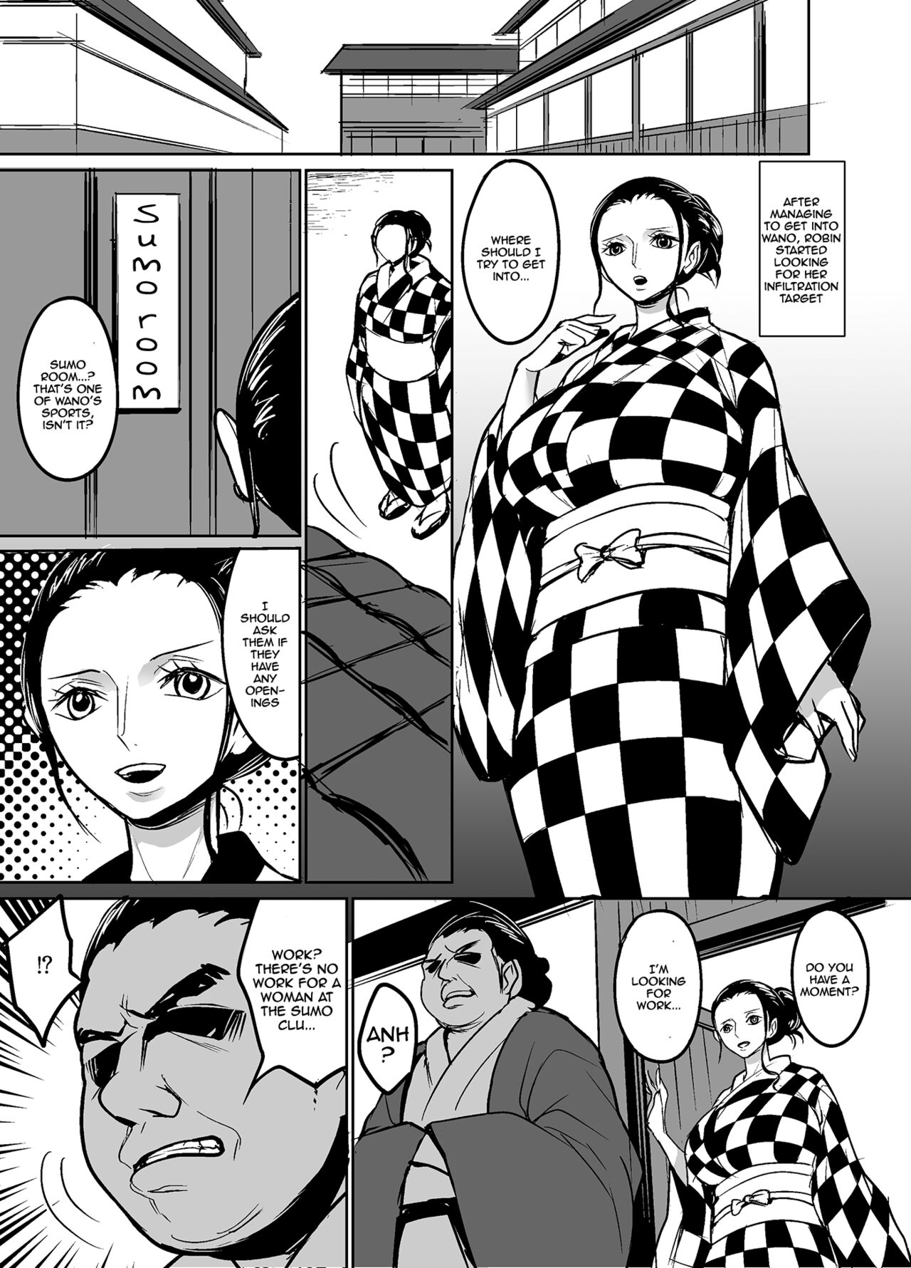 Wa no Kuni ni Sumou-tori to Shite Sennyu Shite Shimatta Kokogaku-sha | The Archaeologist Who Has Infiltrated the Wano Country As a Sumo Wrestler page 2 full