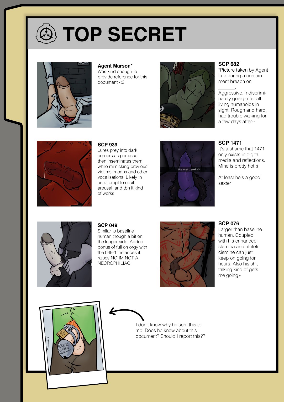 SCP Dick Dossier page 1 full