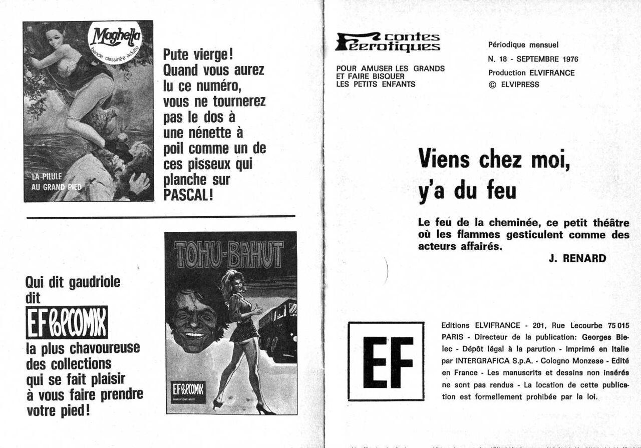 Elvifrance - Contes féérotiques 18 - Viens chez moi, y'a du feu ! page 2 full