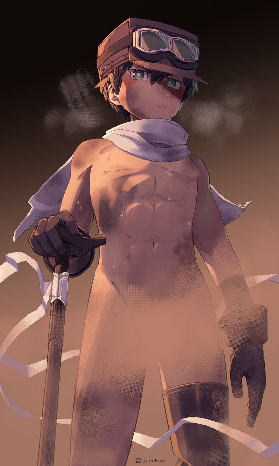 イラスト+SS｜炭鉱少年が罰としてXXXな格好で仕事をするはなし page 2 full