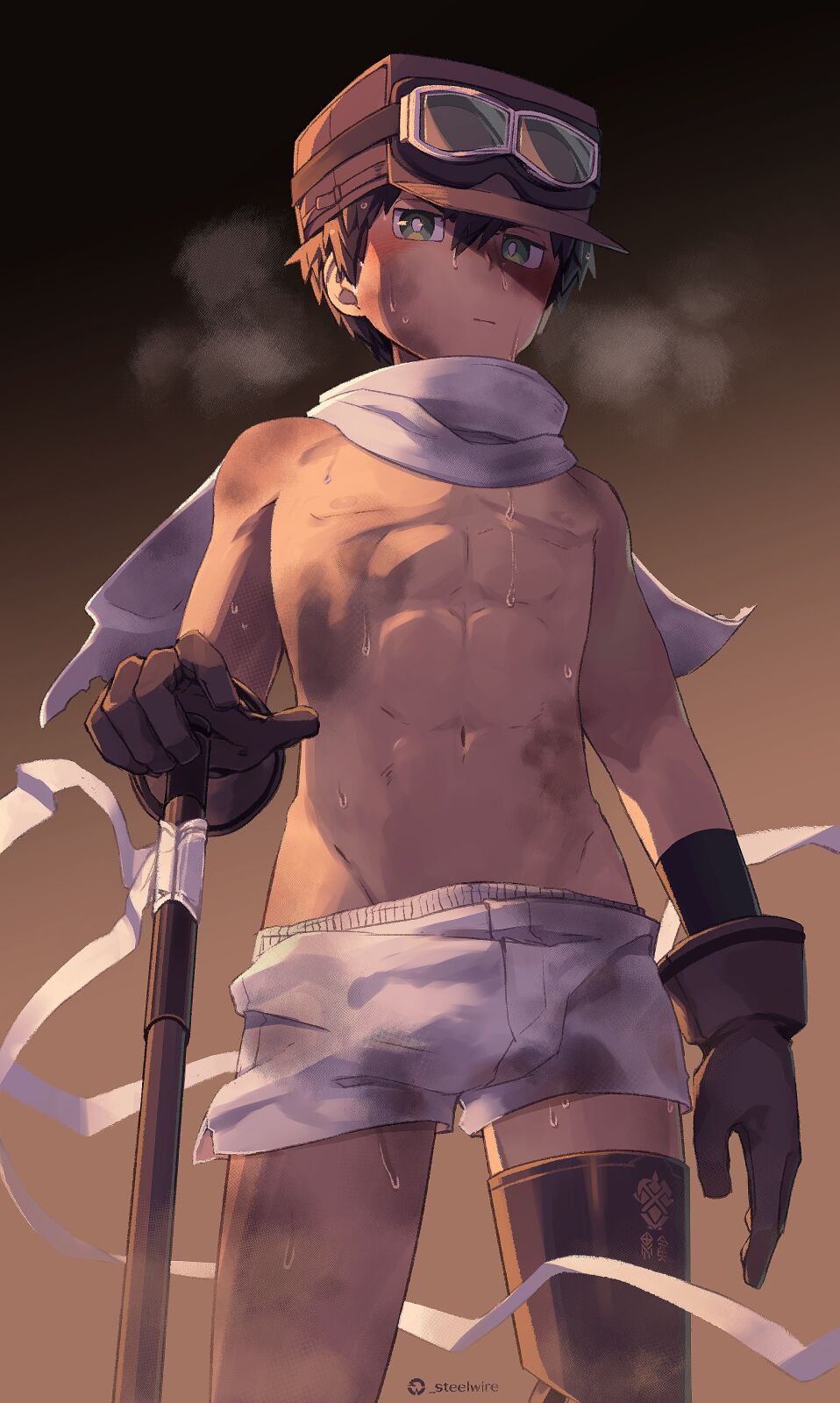 イラスト+SS｜炭鉱少年が罰としてXXXな格好で仕事をするはなし page 3 full