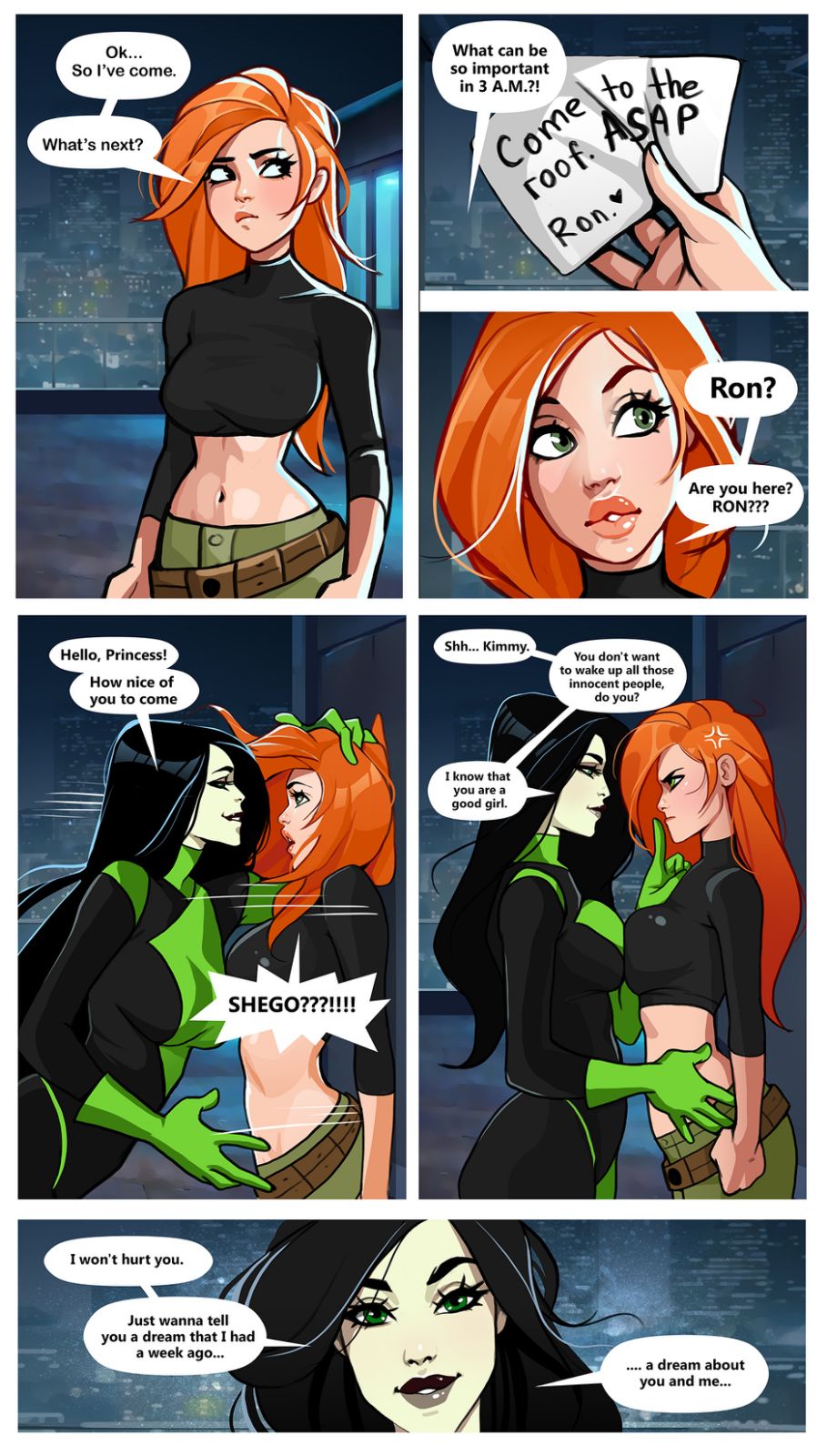 Kim and Shego: Date on the roof page 2 full
