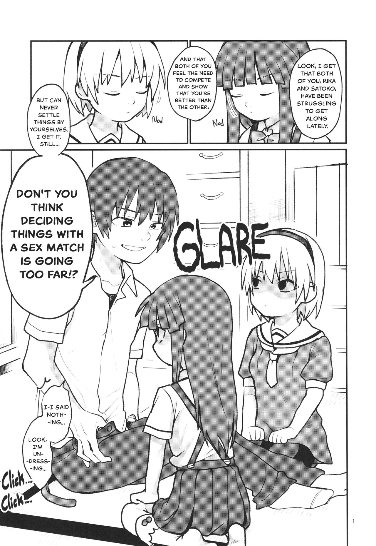 Boku ga!'`Watashi ga!'`Ichiban eroinodesu!'`Desu wa!' | "I am The..." "I'm The..." "Lewdest!" "Right!?" "Am I Not!?" page 3 full